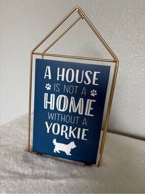Navy Yorkie Pet Wall Sign - Decorative Home Wall Art